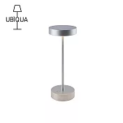 【義大利UBIQUA】Standy 輕奢工業風USB充電式檯燈(小款)-星河銀
