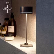 【義大利UBIQUA】Duplo 摩登時尚風USB充電式檯燈- 純黑