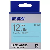 EPSON 原廠標籤帶 淡彩系列 LK-4LAS 12mm 藍底灰字