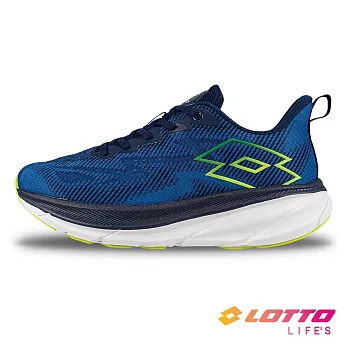 【LOTTO 義大利】男 寬楦超速跑輕量極避震跑鞋- 25.5cm 閃電藍