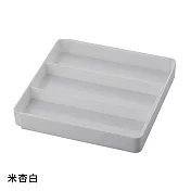 【bestco】日本製霧面無印風餐具收納盒(可伸縮式設計/廚房抽屜收納) 米杏白