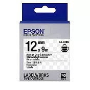 EPSON 原廠標籤帶 透明系列 LK-4TBN 12mm 透明底黑字