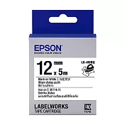 EPSON LK-4WBQ 12mm 白底黑字 原廠燙印系列標籤帶