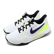 Nike 籃球鞋 Precision V 男鞋 白 藍 螢光黃 黑 緩震 低筒 運動鞋 CW3403-100
