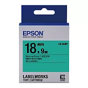 EPSON 原廠標籤帶 粉彩系列 LK-5GBP 18mm 綠底黑字