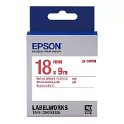 EPSON 原廠標籤帶 一般系列 LK-5WRN 18mm 白底紅字