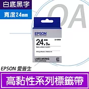 EPSON 原廠標籤帶 高黏性系列 LK-6WBW 24mm 白底黑字