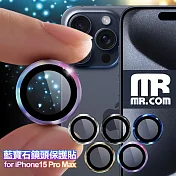 MR.COM for iPhone15 Pro Max 三眼 藍寶石鏡頭保護貼 灰金
