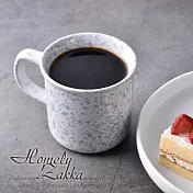 【Homely Zakka】創意不規則潑墨點點陶瓷馬克杯/咖啡杯/水杯300ml_ 灰藍點點