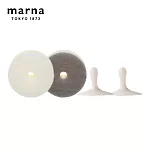 【日本Marna】日本製洗臉台清潔海綿(含吸盤)2件組(6*3CM)(原廠總代理)  灰色1入+白色1入