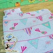 采棉居寢飾文化館 純棉印花兒童睡袋(2色可選) 粉藍