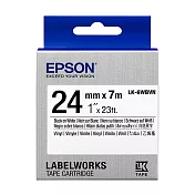 EPSON 原廠標籤帶 耐久型系列 LK-6WBVN 24mm 白底黑字