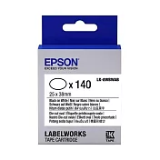 EPSON 原廠標籤帶 刀模標籤系列 LK-8WBWAB 36mm 橢圓形模切白底黑字 (LW-Z900專用標籤帶)