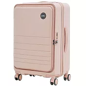 【SWICKY】24吋前開式全對色奢華旗艦旅行箱/行李箱(櫻花粉) 24吋 櫻花粉