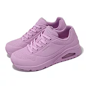 Skechers 休閒鞋 Uno-Bright Air 女鞋 紫 皮革 緩衝 氣墊 純色 運動鞋 177125LAV