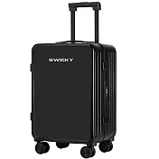 【SWICKY】20吋窄邊框時尚框箱/行李箱/旅行箱/登機箱(玄青黑) 20吋 玄青黑