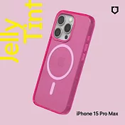犀牛盾 iPhone 15 Pro Max (6.7吋) JellyTint(MagSafe 兼容)磁吸透明防摔手機殼(抗黃終生保固)- 粉漾桃