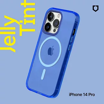 犀牛盾 iPhone 14 Pro (6.1吋) JellyTint(MagSafe 兼容)磁吸透明防摔手機殼(抗黃終生保固)- 激光藍