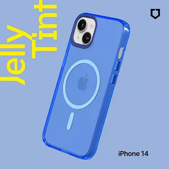 犀牛盾 iPhone 14 (6.1吋) JellyTint(MagSafe 兼容)磁吸透明防摔手機殼(抗黃終生保固)- 激光藍