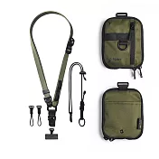 【bitplay】 Essential Pouch 機能小包 V2(含頸掛繩)- 軍綠色+ Multi-Use Strap 多工機能背帶(含掛繩通用墊片） -橄欖綠