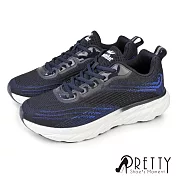 【Pretty】男 運動鞋 休閒鞋 綁帶 輕量 厚底 JP27 藍色