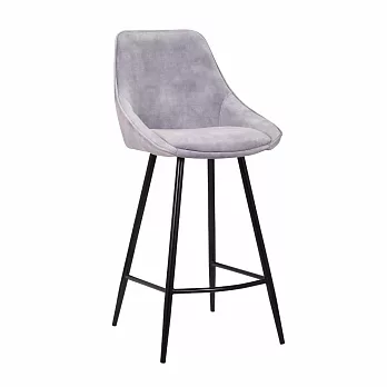 E-home Martin馬丁固定式流線吧檯椅-坐高67cm 3色可選 灰色