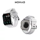美國NOMAD Apple Watch專用高性能橡膠質感錶帶-49/45/44/42mm 白銀