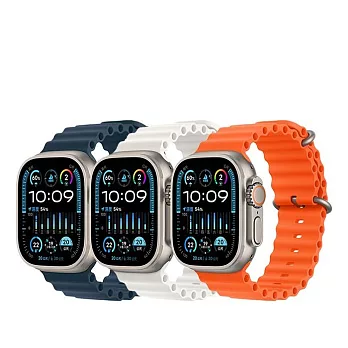 Apple Watch Ultra 2 (GPS+行動網路版) 49mm鈦金屬錶殼搭配海洋錶帶 原色/白