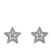 COACH 水鑽星星造型針式耳環 (銀色)
