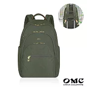 【OMC】纖美大容量旅行休閒後背包(附胸扣) 經典綠