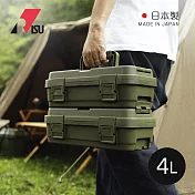 【日本RISU】TRUNK CARGO日本製可連結層疊組合式工具箱-4L- 軍綠