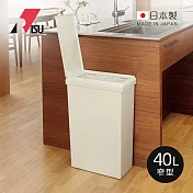 【日本RISU】SOLOW日本製窄型分類垃圾桶(附輪)-40L- 典雅白