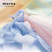【日本Marna】日本製水彩風尼龍沐浴巾2入組(原廠總代理) 藍色+粉色
