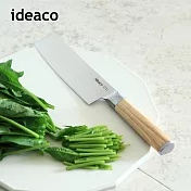 【日本ideaco】木質風握柄鉬釩鋼切菜刀(165mm)-  橡木紋柄