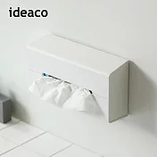 【日本ideaco】加深型ABS壁掛/桌上兩用面紙架- 白
