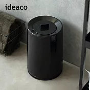 【日本ideaco】摩登圓形家用垃圾桶(附蓋)-6L- 黑