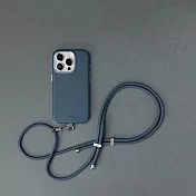 UNIQ  iPhone 15 Pro COEHL Muse 質感可磁吸棉繩掛繩兩用手機殼 藍色