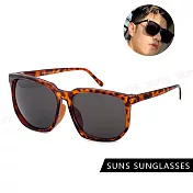 【SUNS】百搭質感墨鏡 時尚大框眼鏡 男女款 時尚不退流行 抗UV400 S601 豹紋茶框