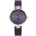 OBAKU 渦旋幾何時尚腕錶-紫X玫瑰金