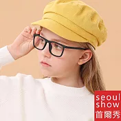 seoul show首爾秀 Q腿小方形兒童可換近視片輕盈平光眼鏡 8242  黑色