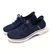Skechers 休閒鞋 Go Walk 7-Via Slip-Ins 女鞋 藍 套入式 緩衝 輕量 健走鞋 懶人鞋 125213NVPR