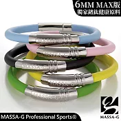 MASSA-G 純鈦系列【H-Fever型‧色 潮】鍺鈦手環(6mm) S 比利時黯藍