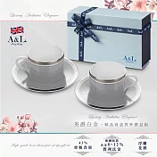 【A&L】骨瓷咖啡對杯禮盒組 英爵白金
