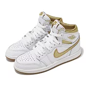 Nike 童鞋 Air Jordan 1 High OG PS 中童 白 金 高筒 喬丹 AJ1 休閒鞋 FD2597-107