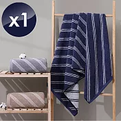 【HKIL-巾專家】斜條純棉浴巾-1入組 藍色