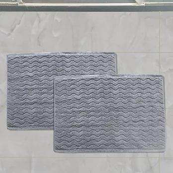 【OKPOLO】台灣製造純棉衛浴水波紋吸水腳踏墊-1入組(吸水速乾) 月影灰