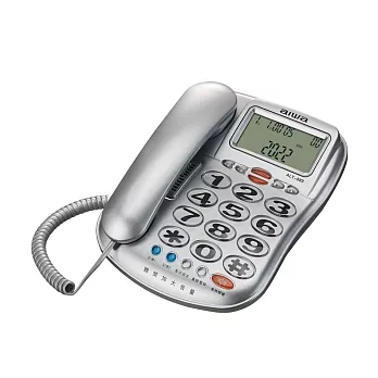 AIWA愛華  來電顯示語音報號有線電話機  ALT-889 銀色