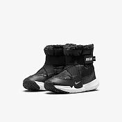 Nike 休閒鞋 Flex Advance Boot PS 中童 黑 白 小朋友 羊羔毛 魔鬼氈 保暖 靴子 DD0304-005