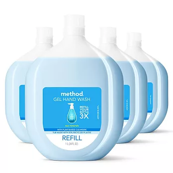 【箱購】Method美則 海藍礦物洗手乳(補充瓶)1000mlX4入
