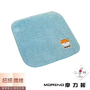 【MORINO摩力諾】台灣製造超細纖維抑菌防臭貼布刺繡方巾 -藍色-柴犬